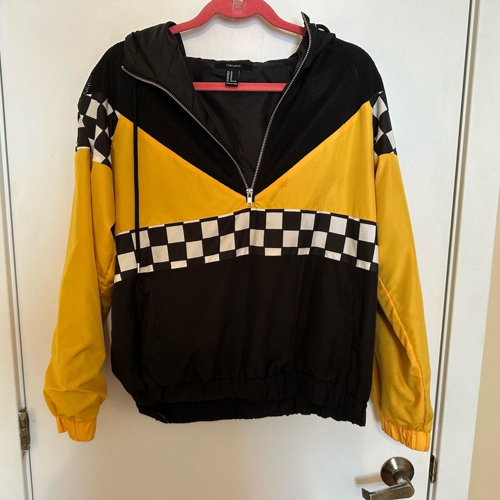 checkered windbreaker
